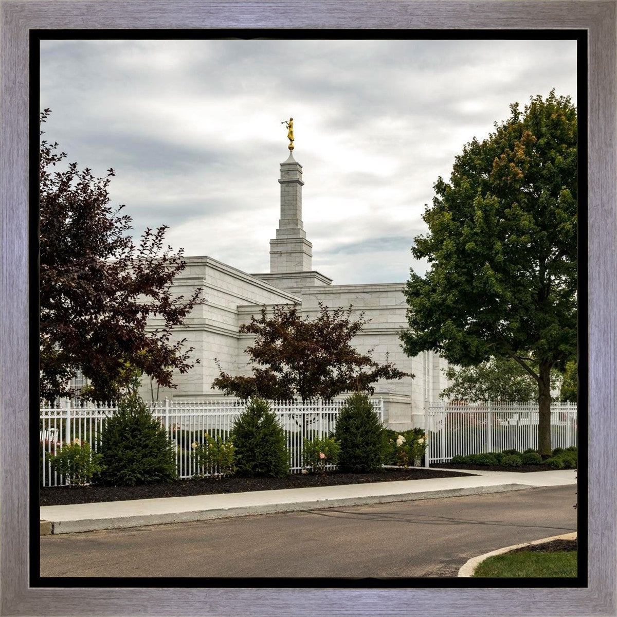 Columbus Temple Cloudy Skies