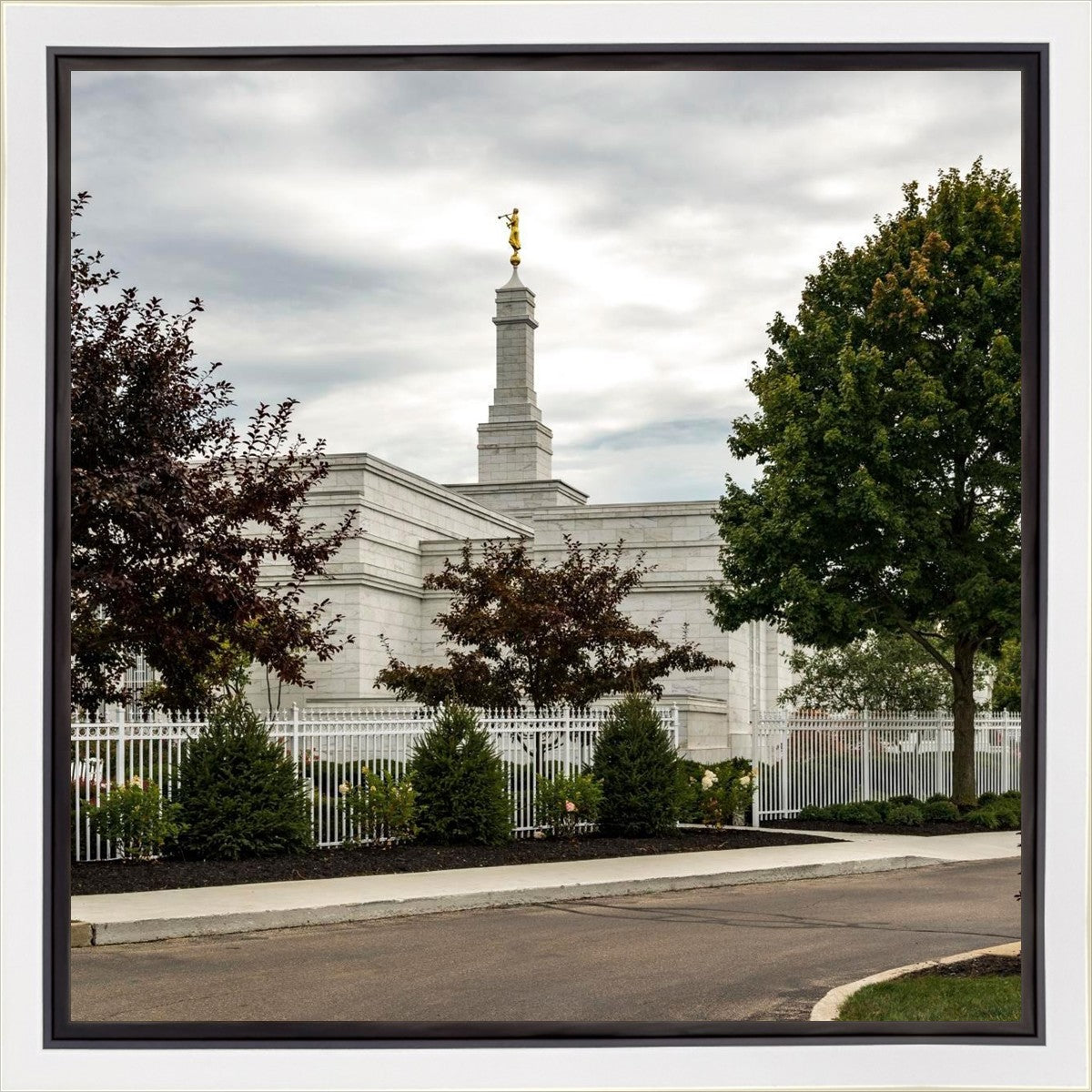 Columbus Temple Cloudy Skies Gallery Wrap