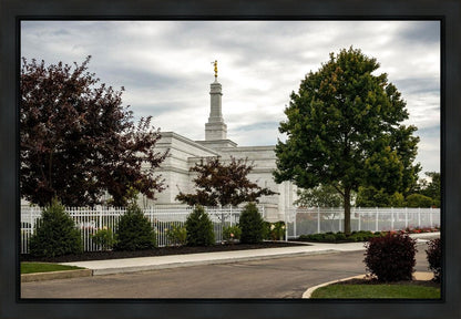 Columbus Temple Cloudy Skies