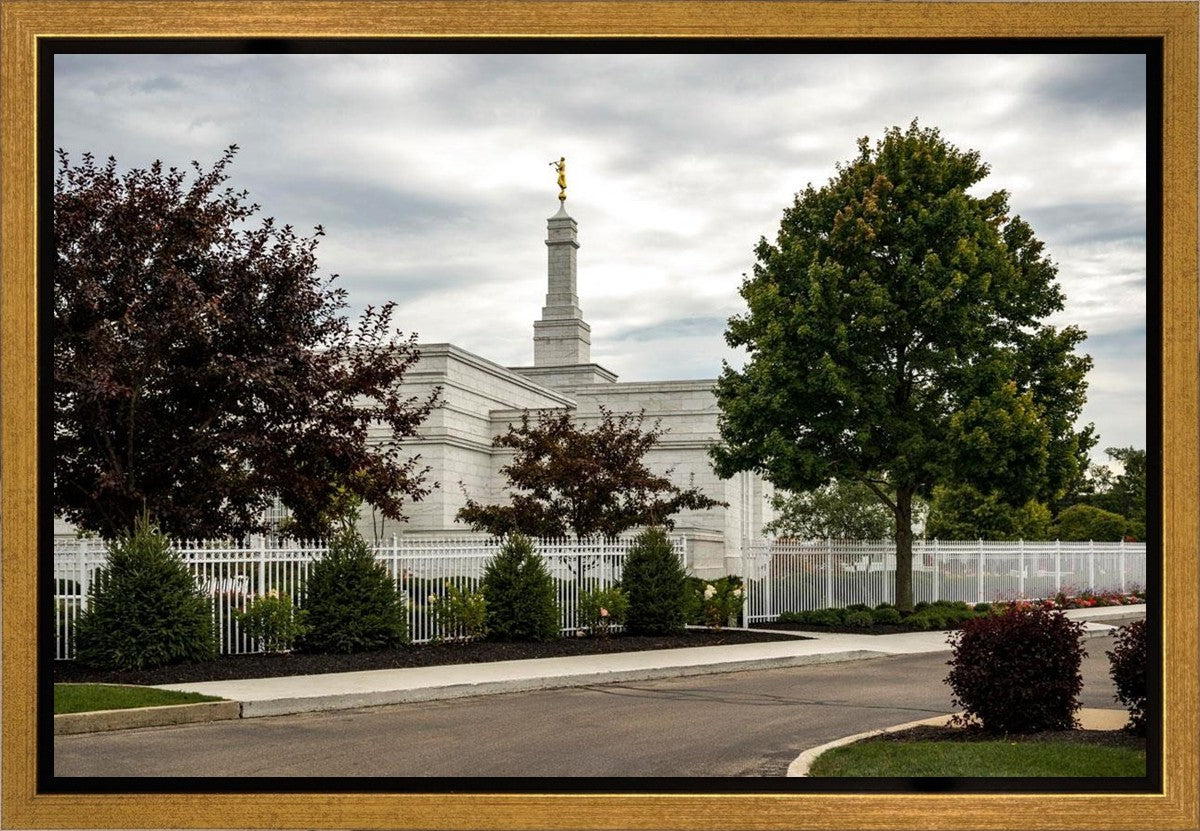 Columbus Temple Cloudy Skies Gallery Wrap