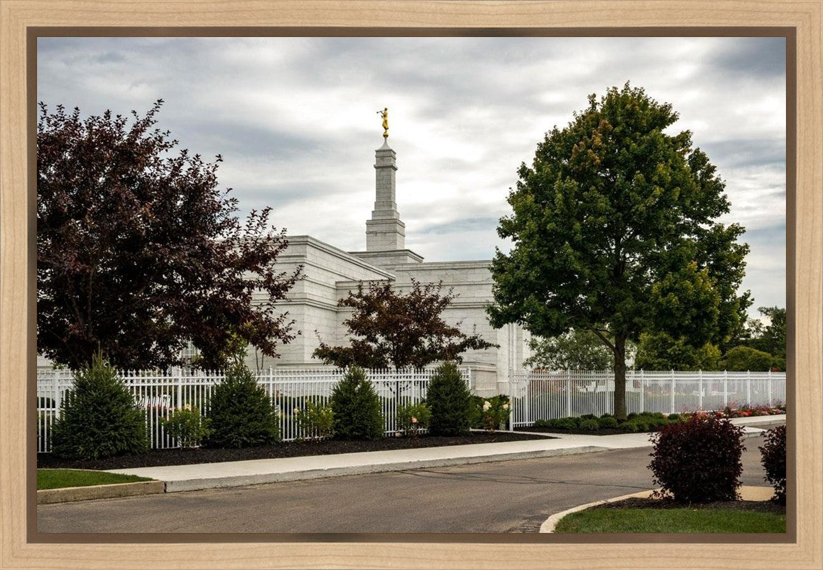 Columbus Temple Cloudy Skies Gallery Wrap