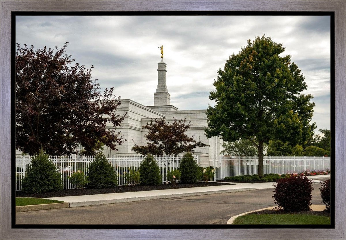 Columbus Temple Cloudy Skies Gallery Wrap