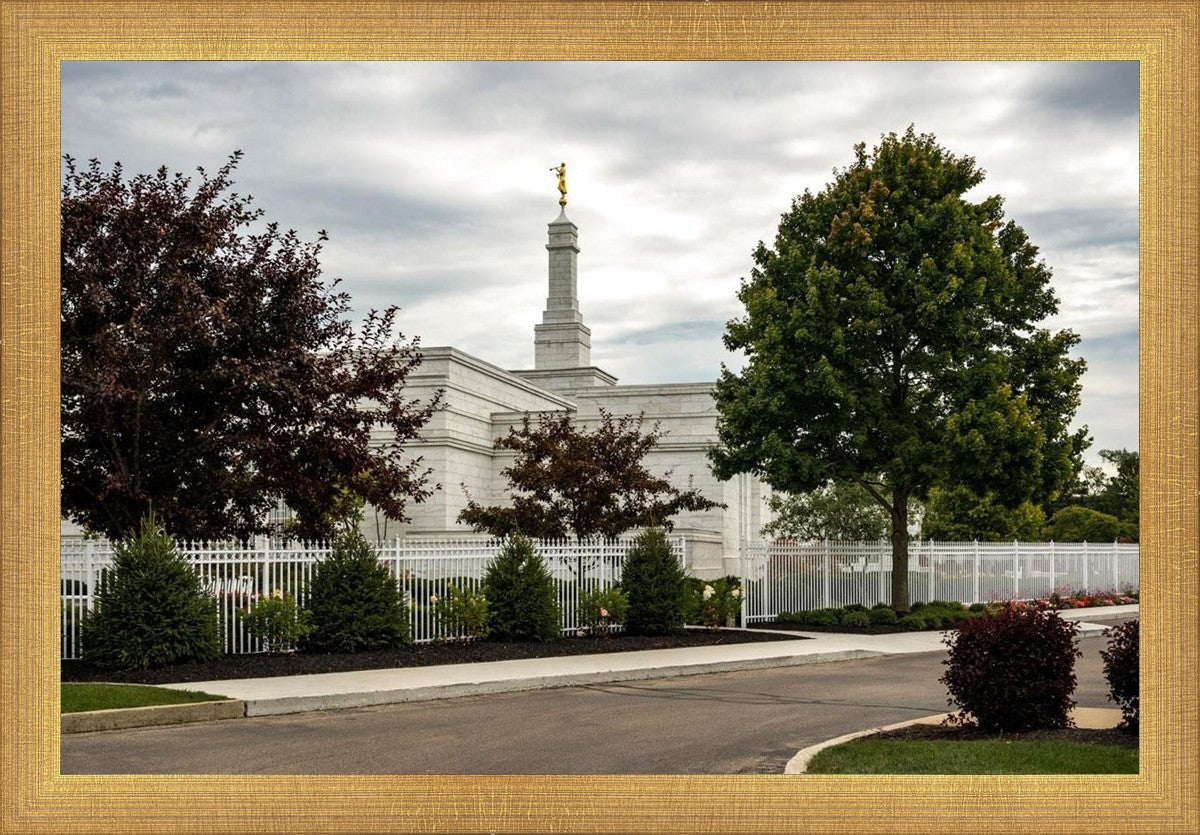 Columbus Temple Cloudy Skies