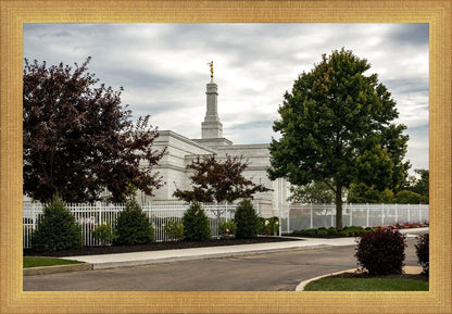 Columbus Temple Cloudy Skies