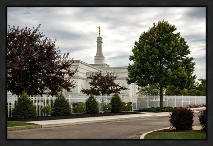Columbus Temple Cloudy Skies
