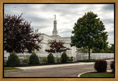 Columbus Temple Cloudy Skies