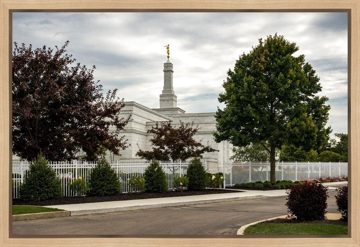 Columbus Temple Cloudy Skies Gallery Wrap
