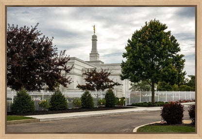 Columbus Temple Cloudy Skies