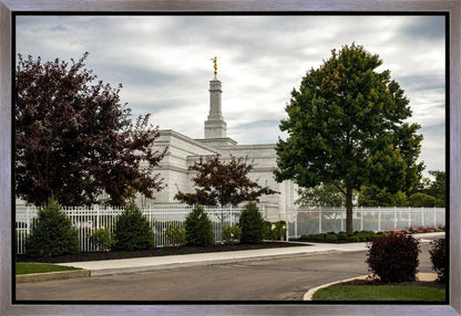 Columbus Temple Cloudy Skies