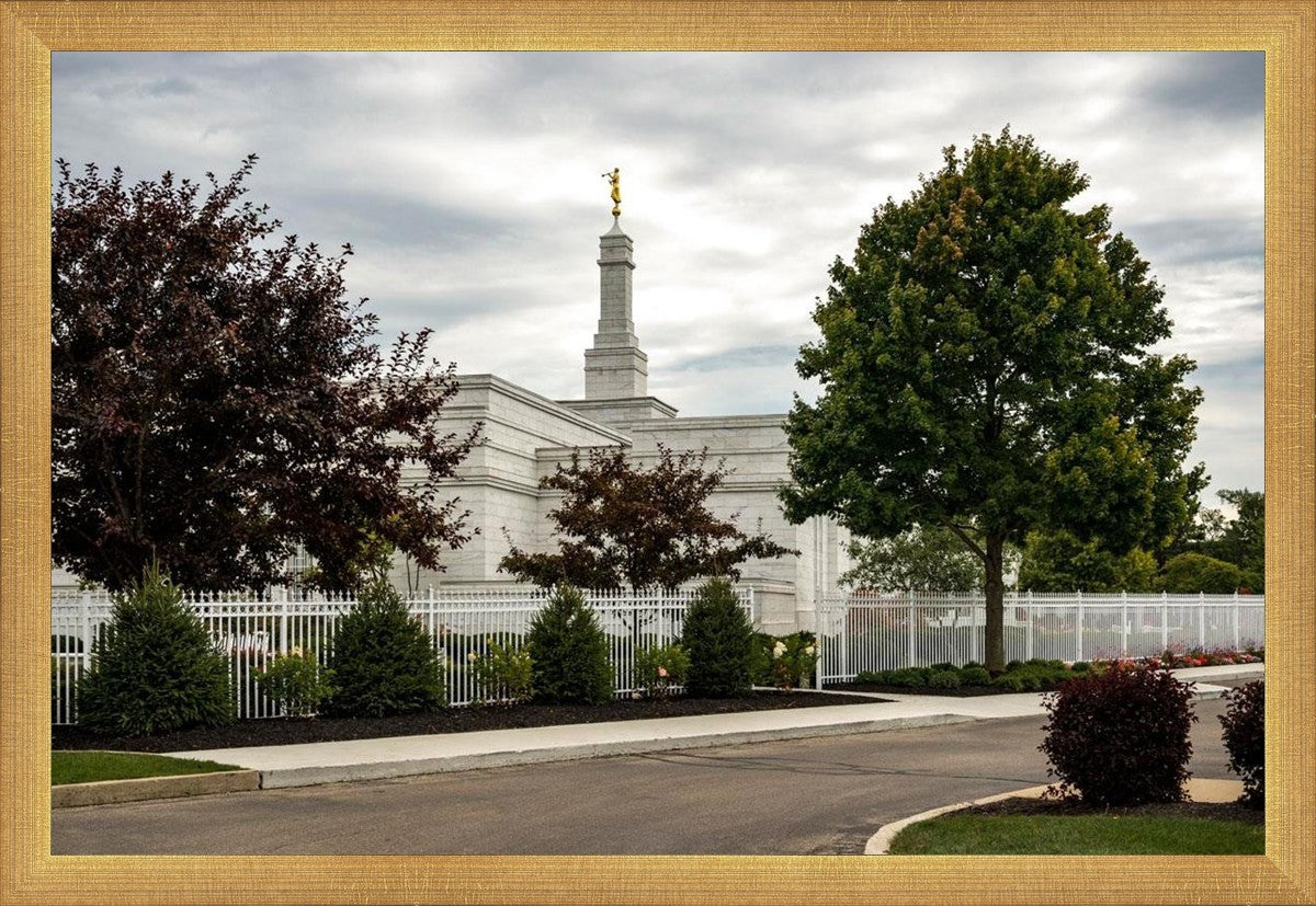 Columbus Temple Cloudy Skies