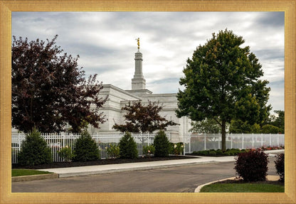 Columbus Temple Cloudy Skies