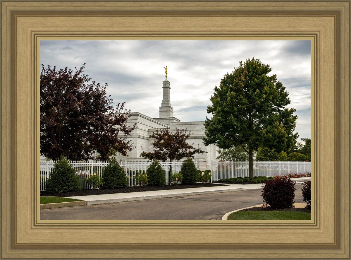 Columbus Temple Cloudy Skies