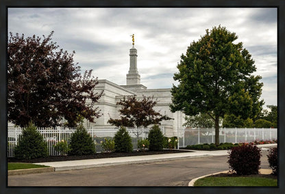 Columbus Temple Cloudy Skies