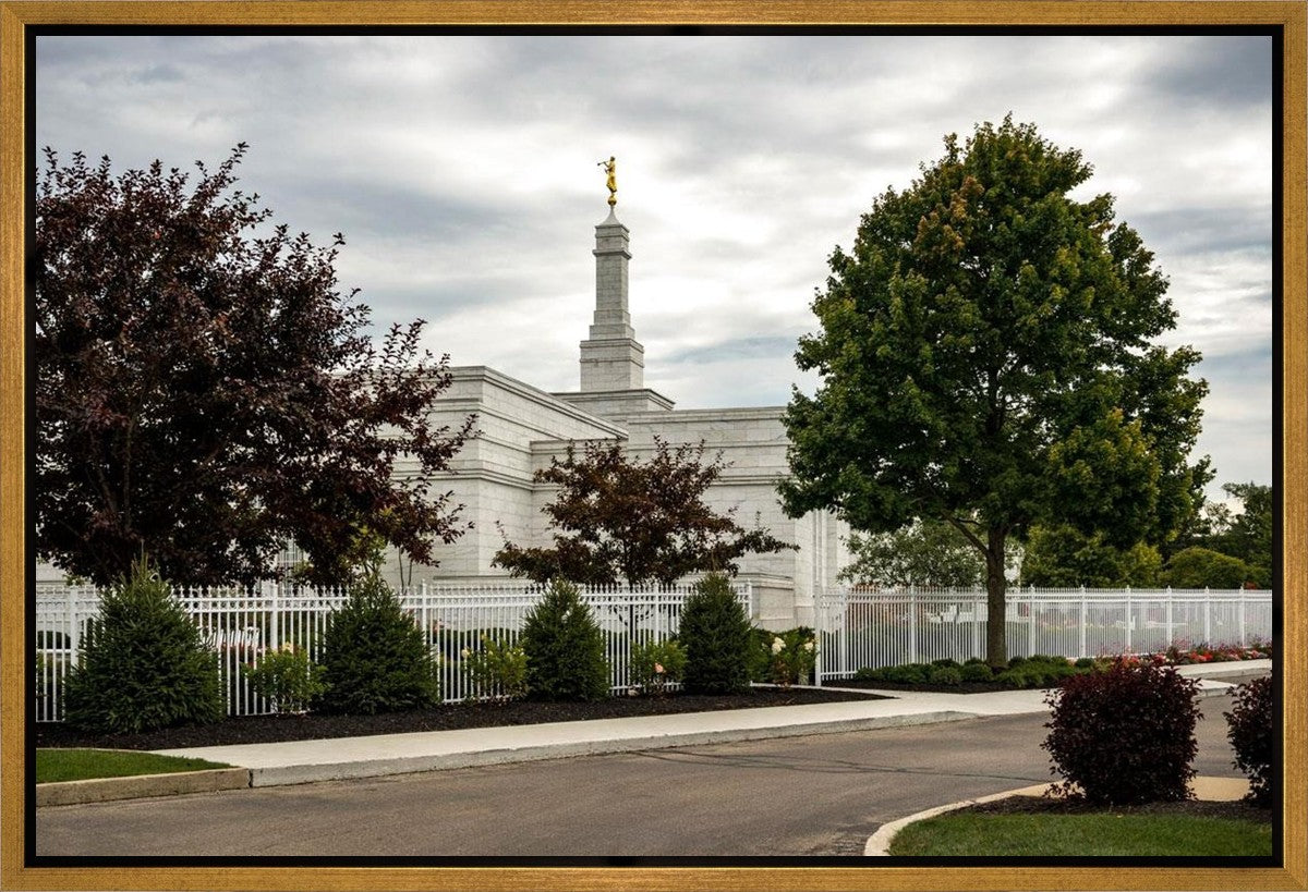 Columbus Temple Cloudy Skies Gallery Wrap