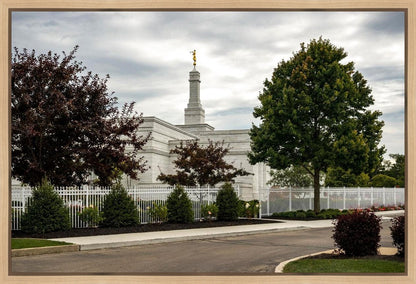 Columbus Temple Cloudy Skies