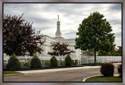 Columbus Temple Cloudy Skies