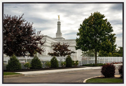 Columbus Temple Cloudy Skies
