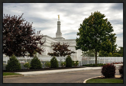 Columbus Temple Cloudy Skies
