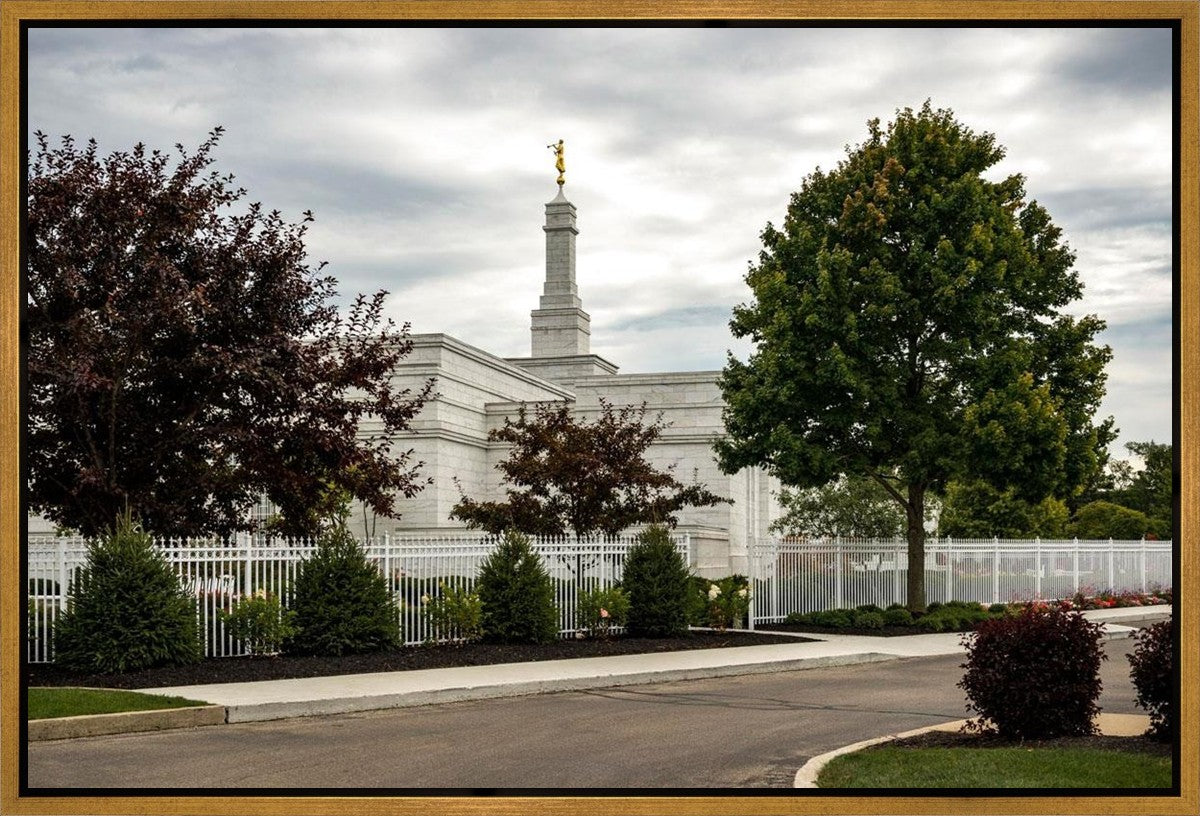 Columbus Temple Cloudy Skies Gallery Wrap