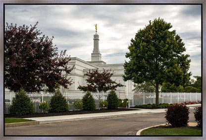 Columbus Temple Cloudy Skies