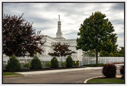 Columbus Temple Cloudy Skies
