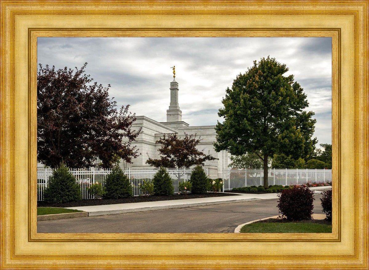 Columbus Temple Cloudy Skies