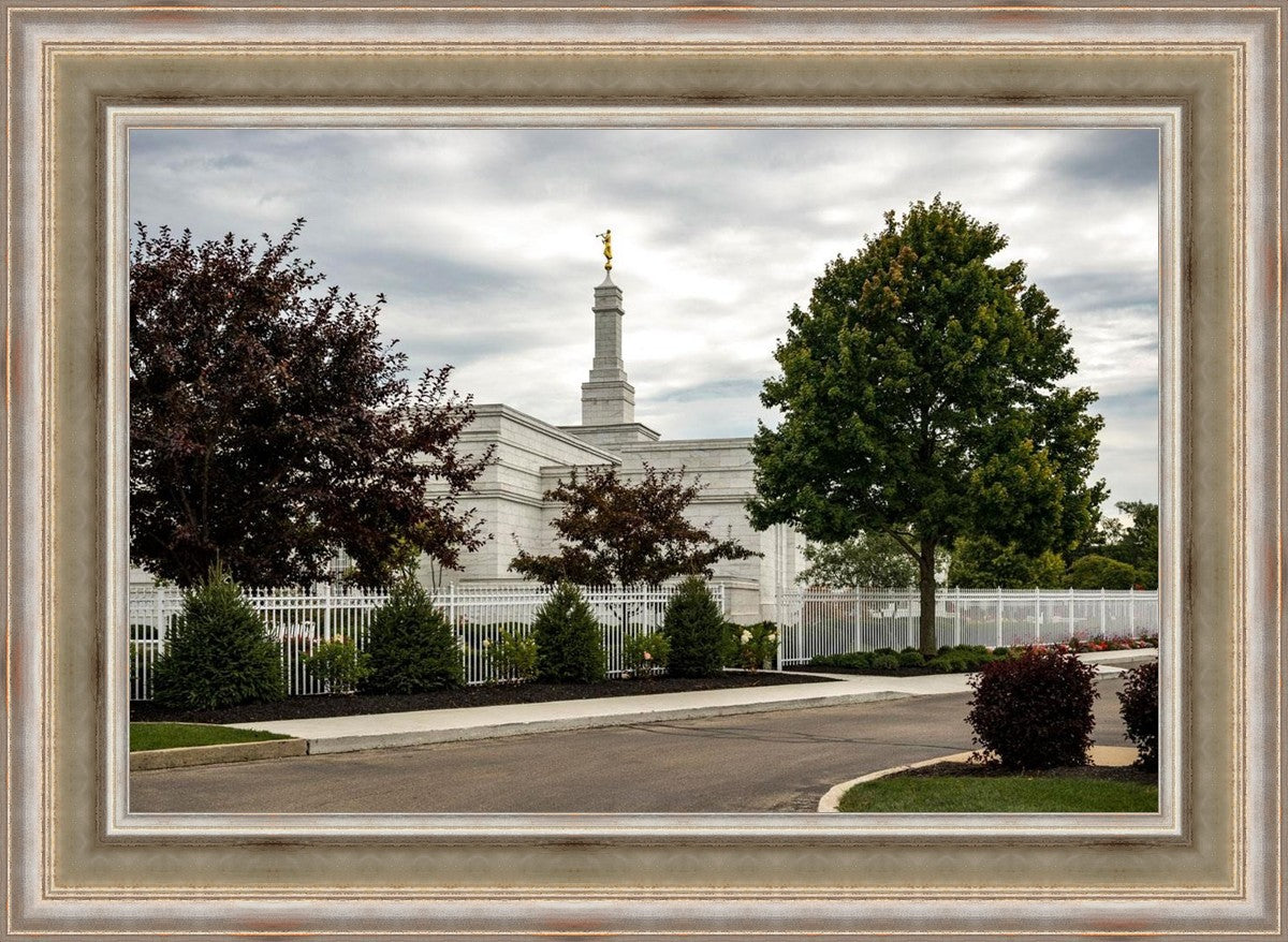 Columbus Temple Cloudy Skies