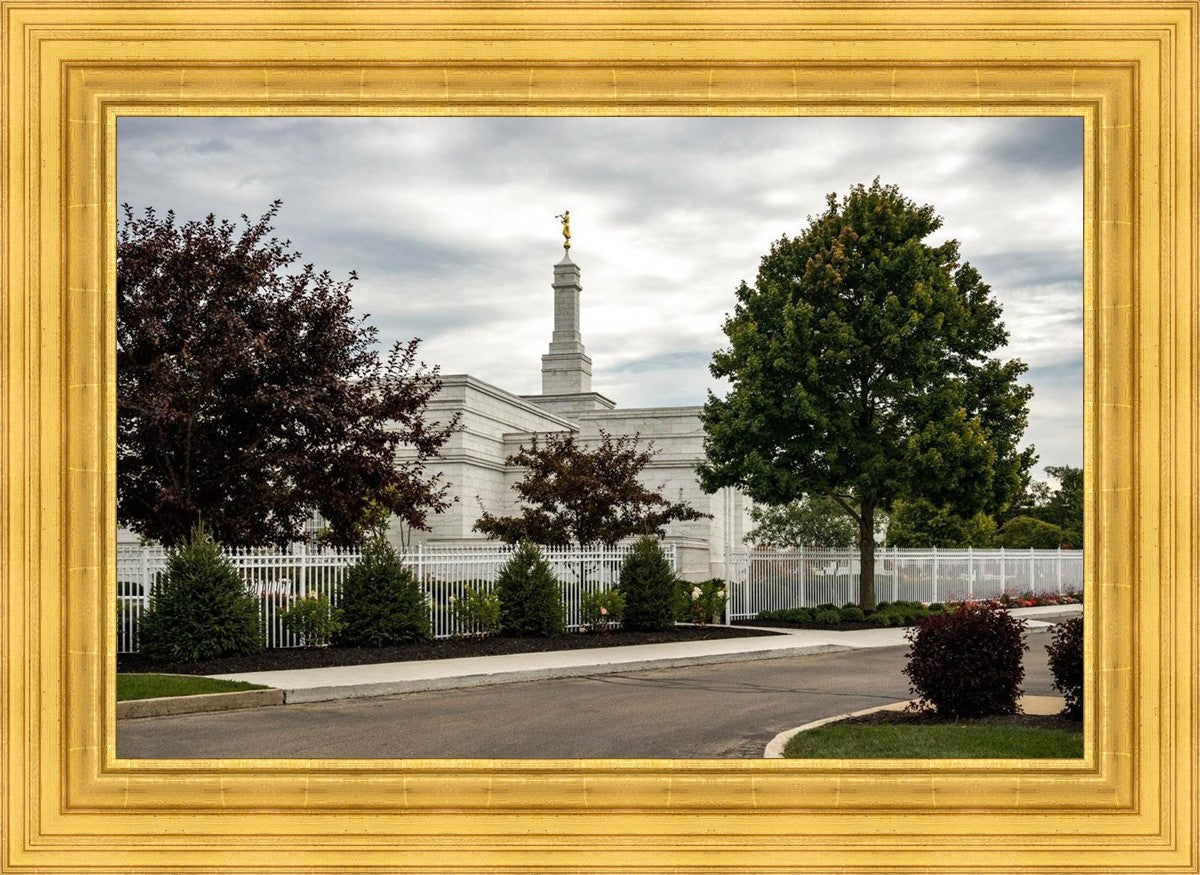 Columbus Temple Cloudy Skies