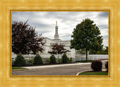 Columbus Temple Cloudy Skies