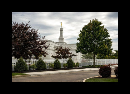 Columbus Temple Cloudy Skies