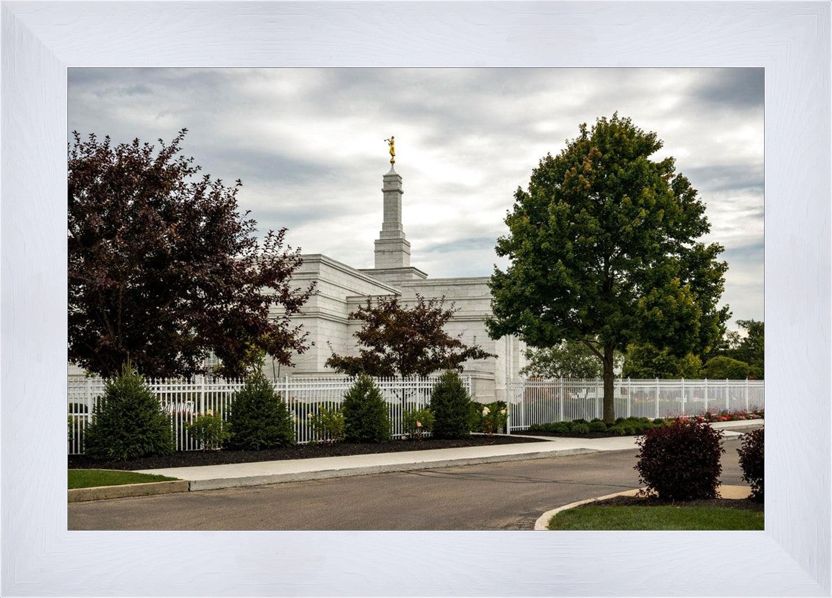 Columbus Temple Cloudy Skies
