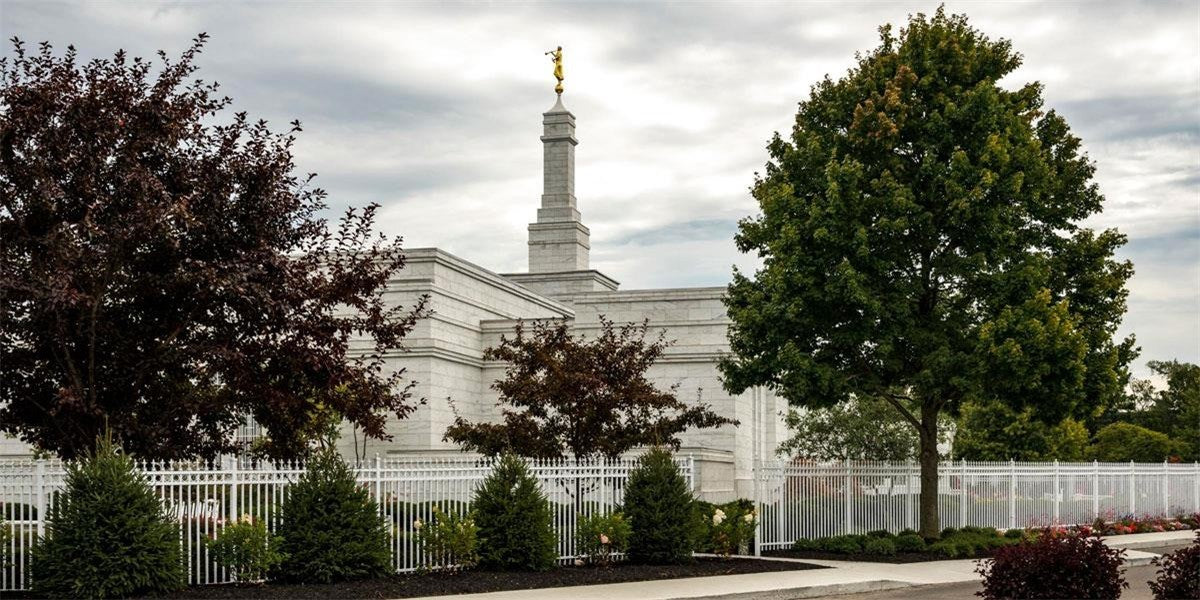 Columbus Temple Cloudy Skies Gallery Wrap