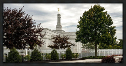 Columbus Temple Cloudy Skies