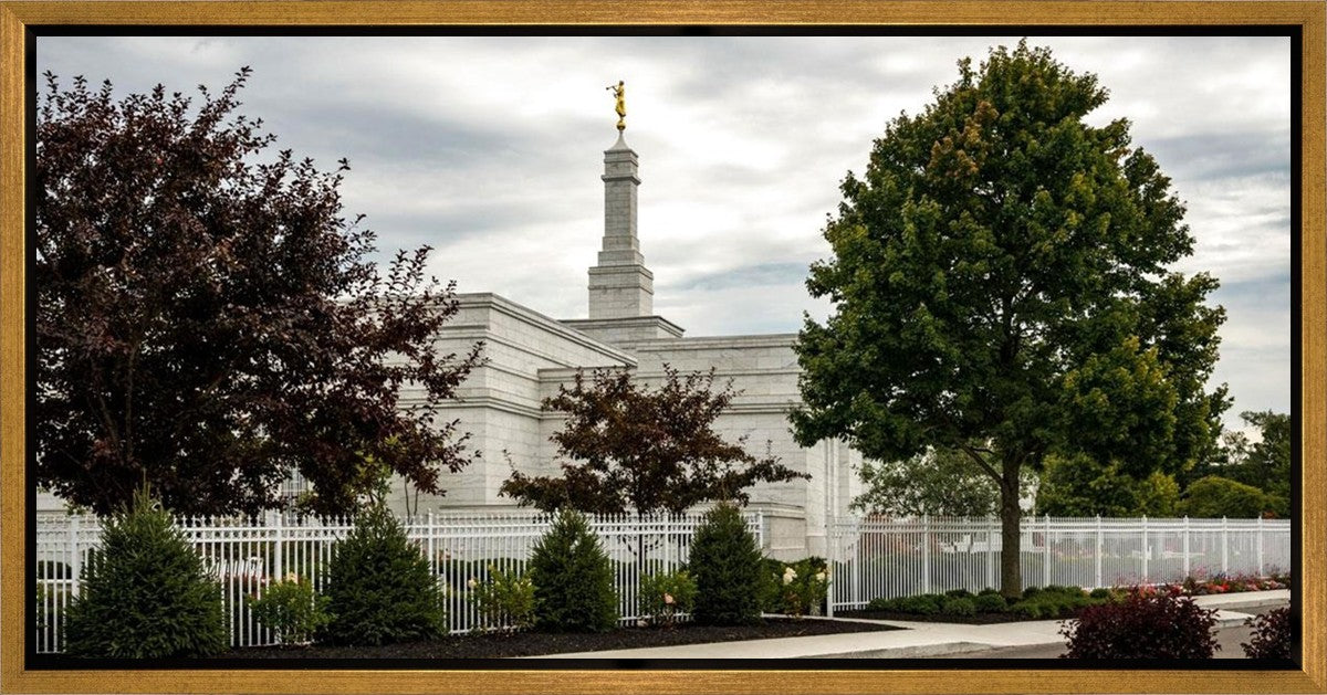 Columbus Temple Cloudy Skies Gallery Wrap