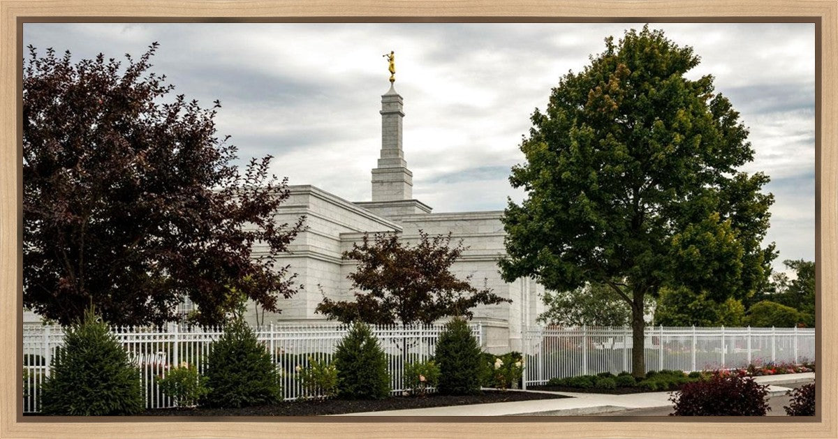 Columbus Temple Cloudy Skies Gallery Wrap