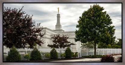 Columbus Temple Cloudy Skies