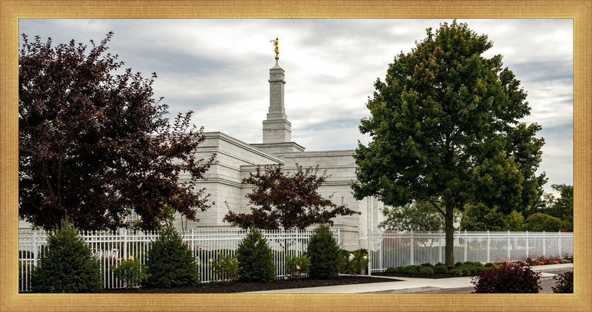 Columbus Temple Cloudy Skies