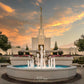Denver Temple Evening Fountain