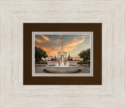 Denver Temple Evening Fountain