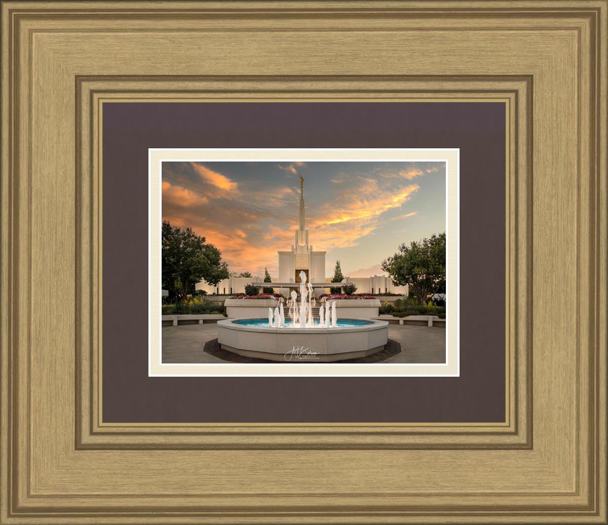 Denver Temple Evening Fountain