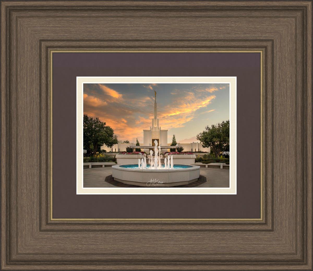 Denver Temple Evening Fountain