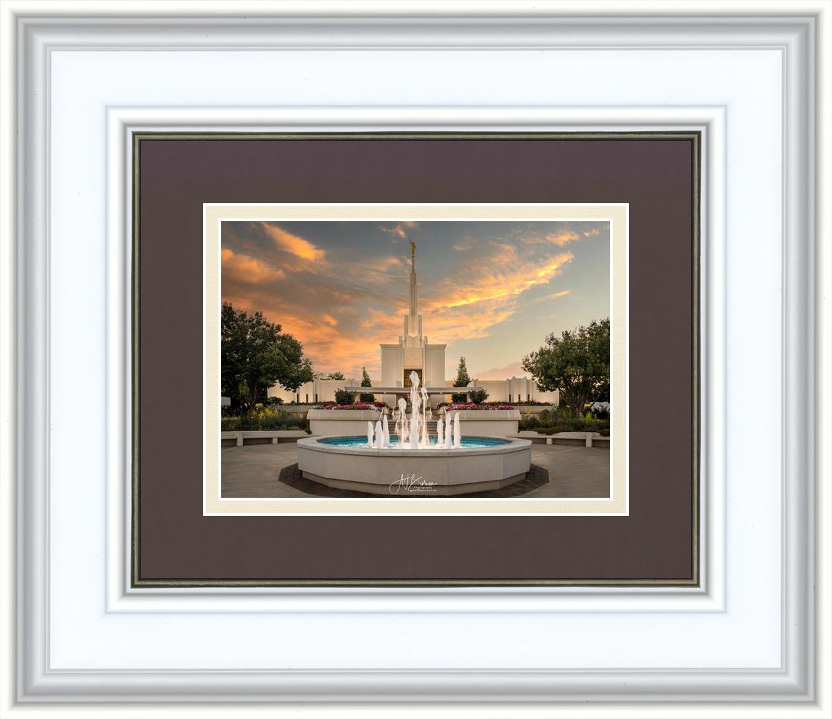 Denver Temple Evening Fountain