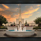 Denver Temple Evening Fountain