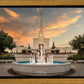 Denver Temple Evening Fountain
