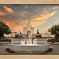 Denver Temple Evening Fountain