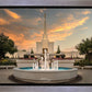 Denver Temple Evening Fountain