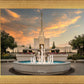 Denver Temple Evening Fountain