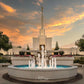 Denver Temple Evening Fountain
