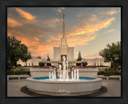 Denver Temple Evening Fountain