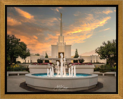 Denver Temple Evening Fountain